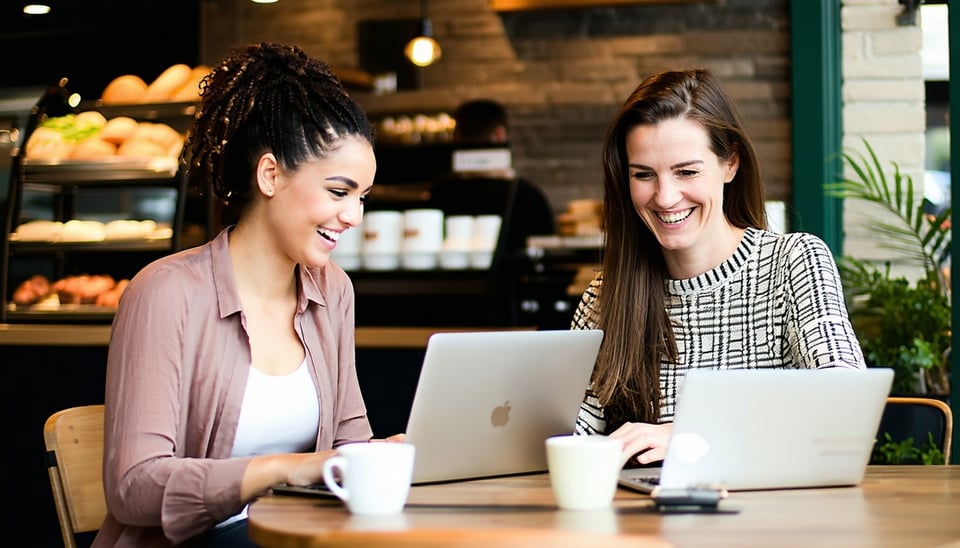 Happy people working at a table in a coffee shop-Apr-25-2025-02-34-20-4975-PM